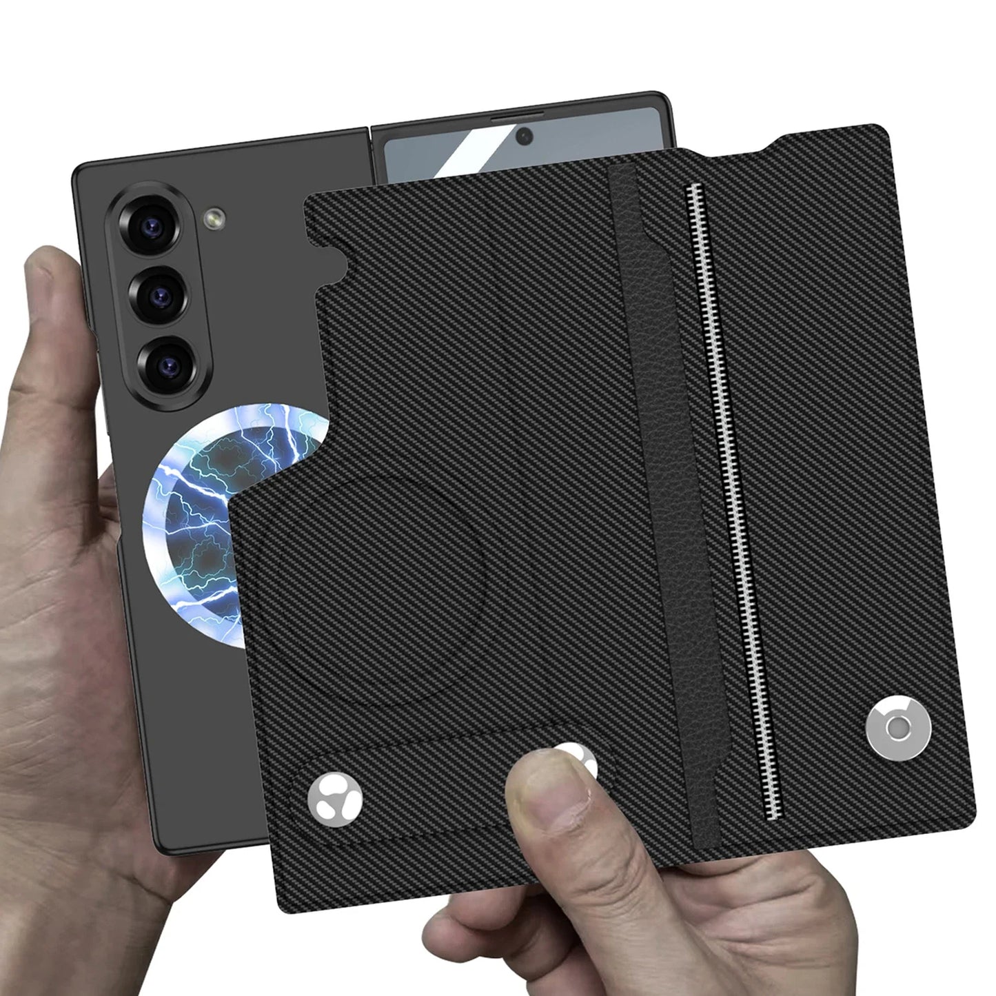 Full Protection Case with Leather Wallet for Galaxy Z Fold 6