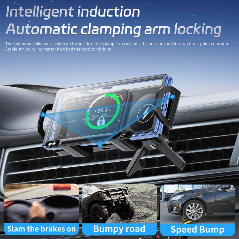 360° Foldable Fast Wireless Car Charger