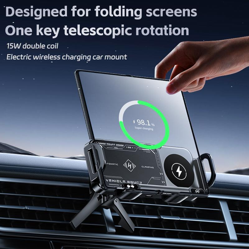 360° Foldable Fast Wireless Car Charger